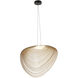 Eco Collection - Madera Family 23.75 inch Matte Black and Natural Wood Pendant Ceiling Light, EVOLV