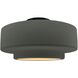 Radiance Collection - Tier 1 Light 16.5 inch Pewter Green and Matte Black Semi-Flush Ceiling Light in Replaceable Bulb, 16.5W x 8H, Form+Finish+Function