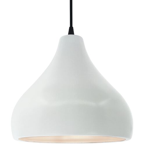 Radiance 1 Light 13.5 inch Gloss White and Matte Black Pendant Ceiling Light