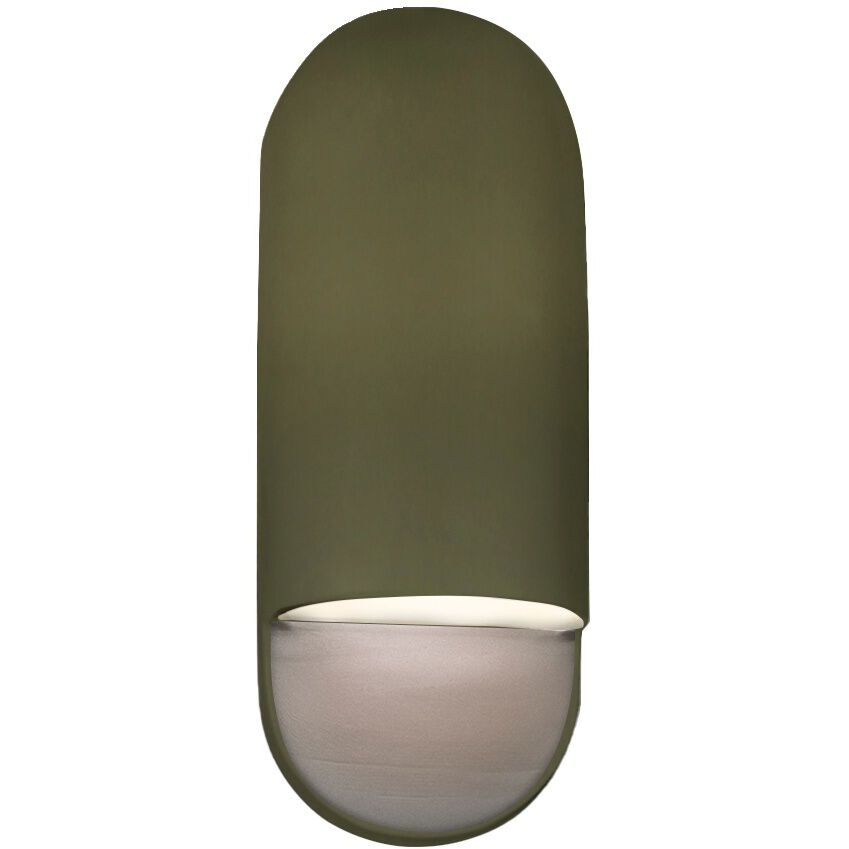 Ambiance Collection - Capsule Wall Sconce Wall Light in Dedicated LED, Matte Green, 4D x 14H, Form+Finish+Function