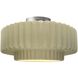 Radiance Collection - Pleated Tier 1 Light 14.5 inch Vanilla Gloss and Brushed Nickel Semi-Flush Ceiling Light in Replaceable Bulb, 14.5W x 7.25H, Form+Finish+Function