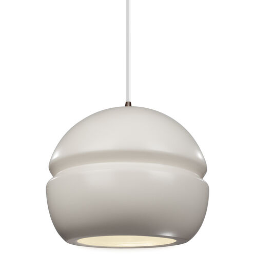 Radiance Collection 1 Light 8 inch Dark Bronze and Matte White and White Pendant Ceiling Light