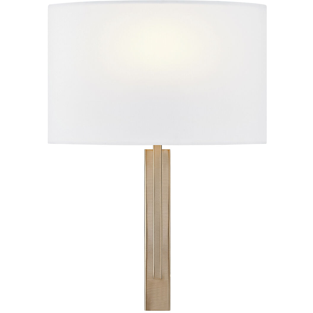 Textile Collection 1 Light 10 inch Brushed Brass ADA Wall Sconce Wall Light, Hamilton Family