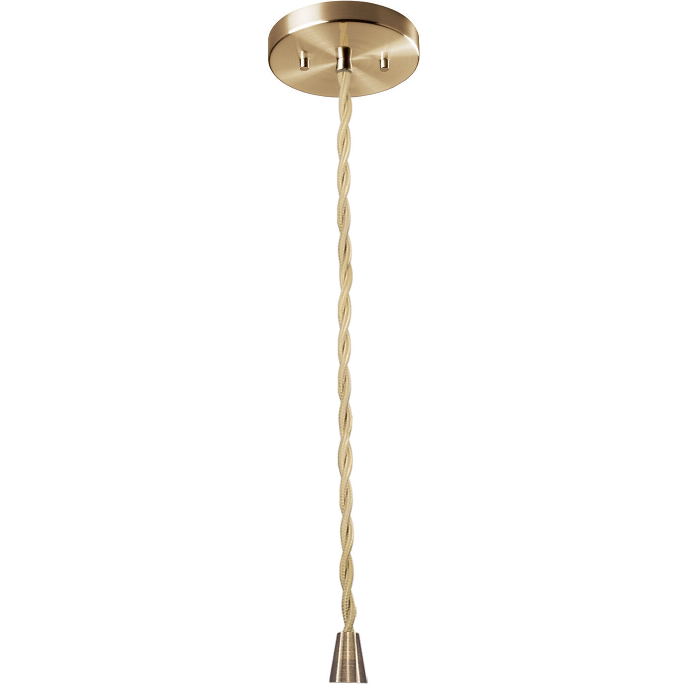 Radiance Collection - Spire Pendant Ceiling Light in Brushed Brass, Dedicated LED, Beige Twist Cord, Concrete, 16W x 4.5H, Form+Finish+Function