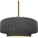Radiance Collection - Pleated Tier Pendant Ceiling Light in Brushed Brass, Dedicated LED, Black Cord, Gloss Gray, 14.5W x 5.25H, Form+Finish+Function