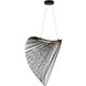 Eco Collection - Madera Family 23.75 inch Matte Black Pendant Ceiling Light in Black Wood, EVOLV