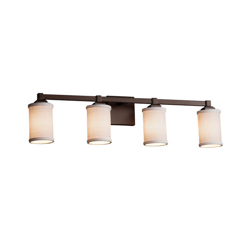 Textile 31 inch Dark Bronze Bath Bar Wall Light