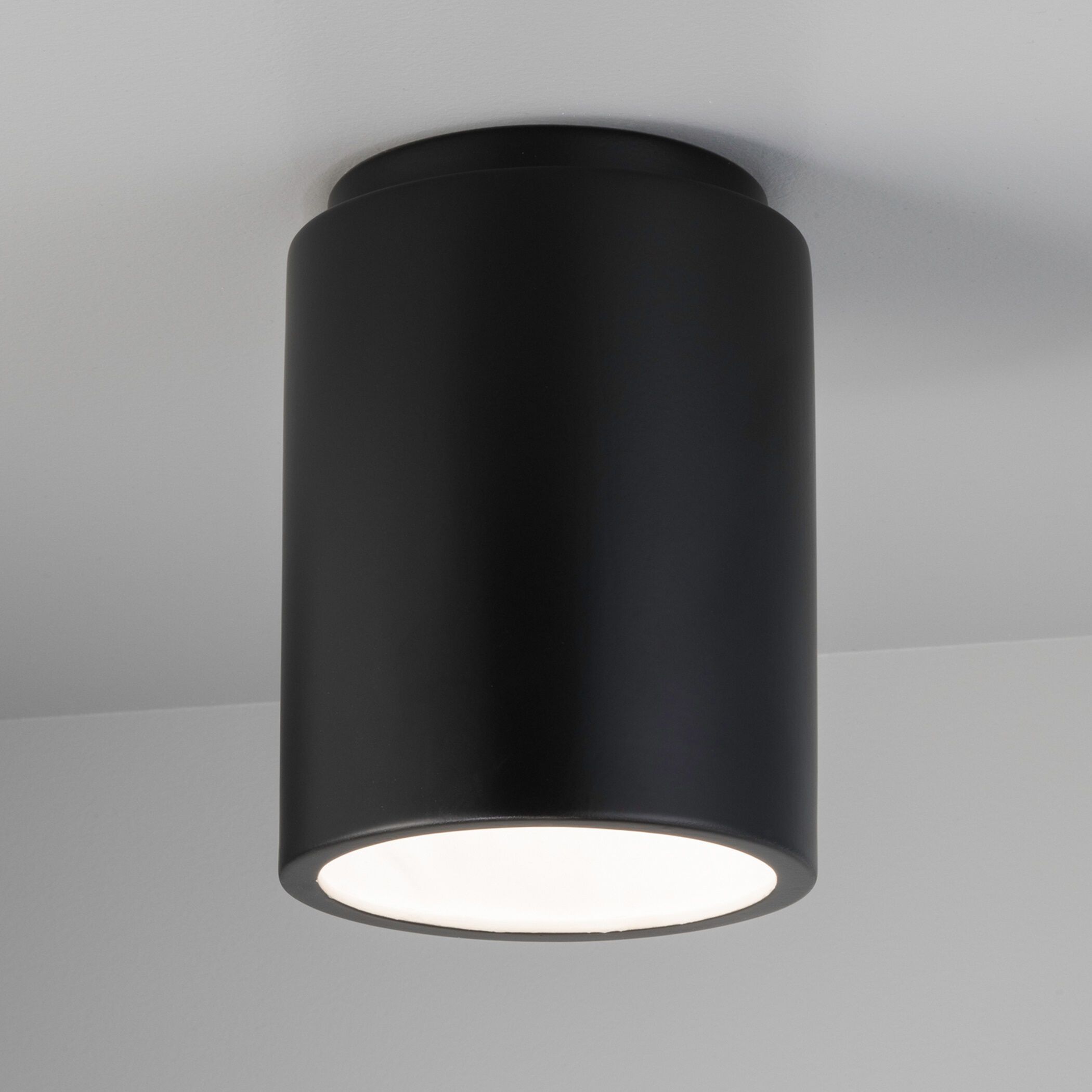 Radiance Cylinder LED 6.5 inch Carbon Matte Black Flush-Mount Ceiling Light