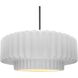 Radiance Collection - Pleated Tier Pendant Ceiling Light in Brushed Nickel, Dedicated LED, Black Cord, Gloss White, 16.25W x 6H, Form+Finish+Function