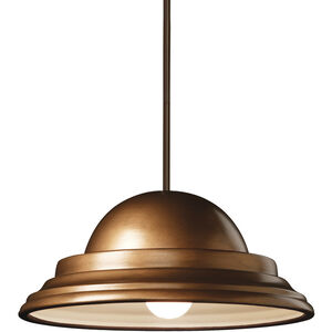Radiance LED 12.5 inch Antique Copper Pendant Ceiling Light in Rigid Stem Kit, Dark Bronze