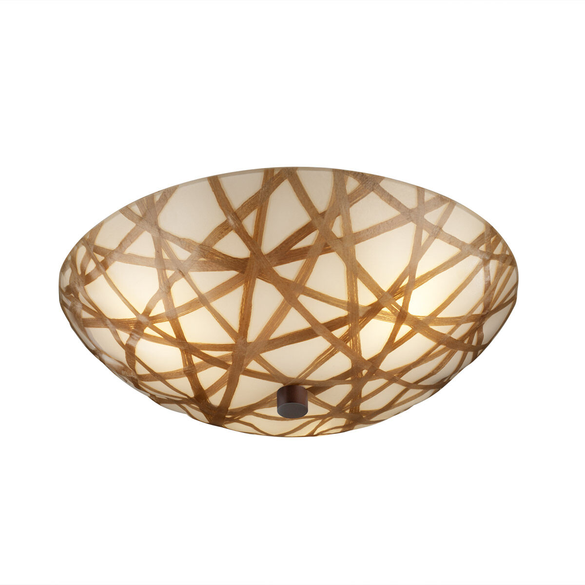 3form LED 18 inch Polished Chrome Semi-Flush Ceiling Light in 3000 Lm LED, Ribbon Twirl