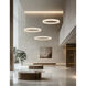 Alabaster Rocks Collection - Medley Family LED 52 inch Brushed Brass Pendant Ceiling Light in 52" D x 52" W x 3.5" H, EVOLV