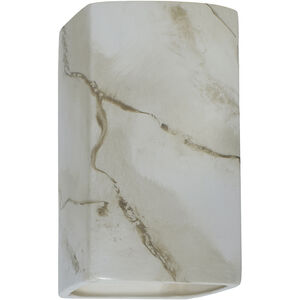 Ambiance Rectangle LED 7.25 inch Carrara Marble ADA Wall Sconce Wall Light, Large