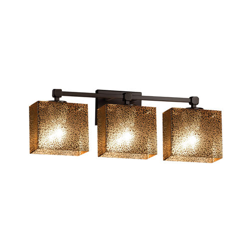 Fusion 3 Light 23.5 inch Dark Bronze Vanity Light Wall Light in Rectangle, Incandescent, Mercury Fusion
