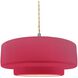 Radiance Collection - Tier Pendant Ceiling Light in Brushed Nickel, Replaceable Bulb, Beige Twist Cord, Cerise, 14.5W x 5.25H, Form+Finish+Function