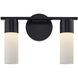 Fusion Collection - Cellini Family 32 inch Matte Black and Ribbed Opal Bath Bar Wall Light in 4, EVOLV