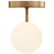 Fusion Collection - Noho Family 2 Light 16.5 inch Brushed Brass and Etched Opal Semi-Flush Ceiling Light, EVOLV