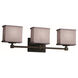 Textile 23.5 inch Polished Chrome Bath Bar Wall Light in Rectangle, Incandescent, Gray