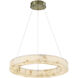 Alabaster Rocks Collection - Medley Family LED 24 inch Brushed Brass Pendant Ceiling Light in 24" D x 24" W x 3" H, EVOLV