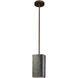 Radiance Collection 1 Light 5.5 inch Hammered Brass with Dark Bronze Pendant Ceiling Light