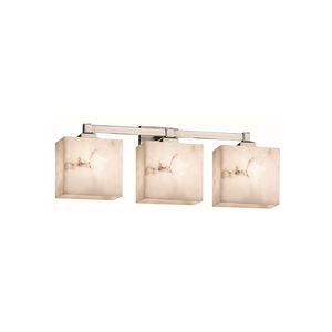 Lumenaria 3 Light 22 inch Brushed Nickel Vanity Light Wall Light in Cylinder with Broken Rim, Incandescent