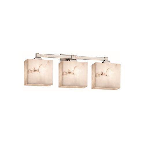 Lumenaria 3 Light 22 inch Brushed Nickel Vanity Light Wall Light in Cylinder with Broken Rim, Incandescent