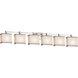 Textile 6 Light 50.5 inch Brushed Nickel Bath Bar Wall Light in LED, White, Rectangle, Rectangular