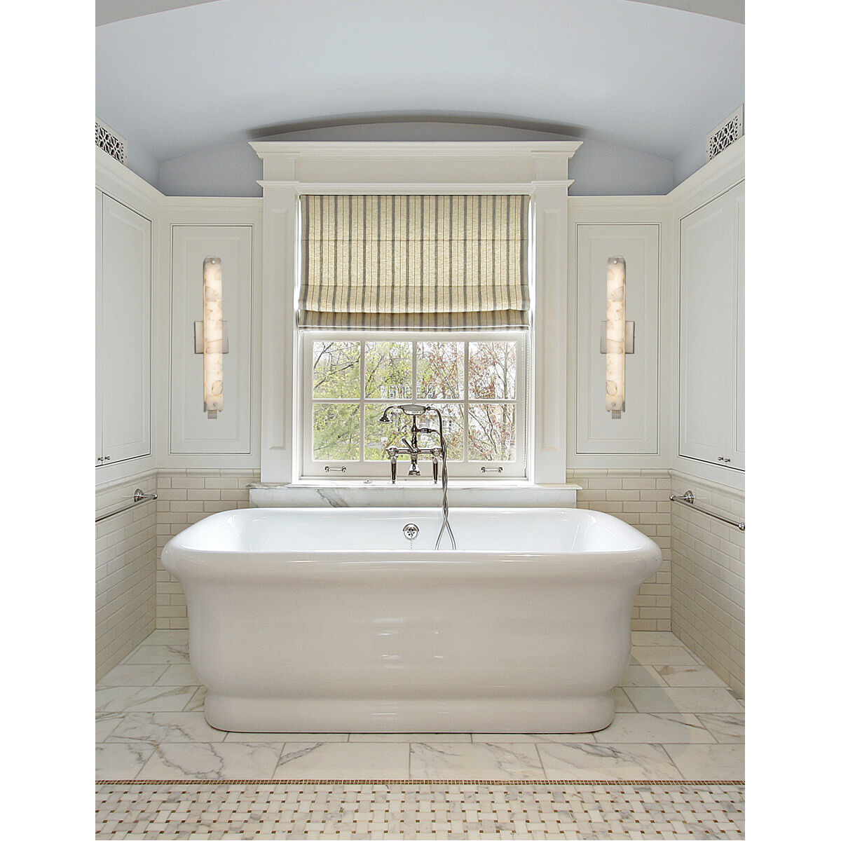 Alabaster Rocks 23 inch Brushed Nickel Vanity Light Wall Light