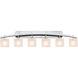 Fusion 6 Light 55.75 inch Brushed Nickel Bath Vanity Light Wall Light in 4200 Lm LED, Square Flared, Opal Fusion