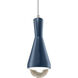 Radiance Collection - Erlen 1 Light 4.75 inch Midnight Sky and Brushed Nickel Pendant Ceiling Light in Replaceable Bulb, White, Form+Finish+Function