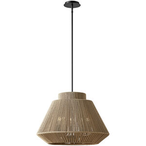 Eco LED 24 inch Matte Black Pendant Ceiling Light in Natural