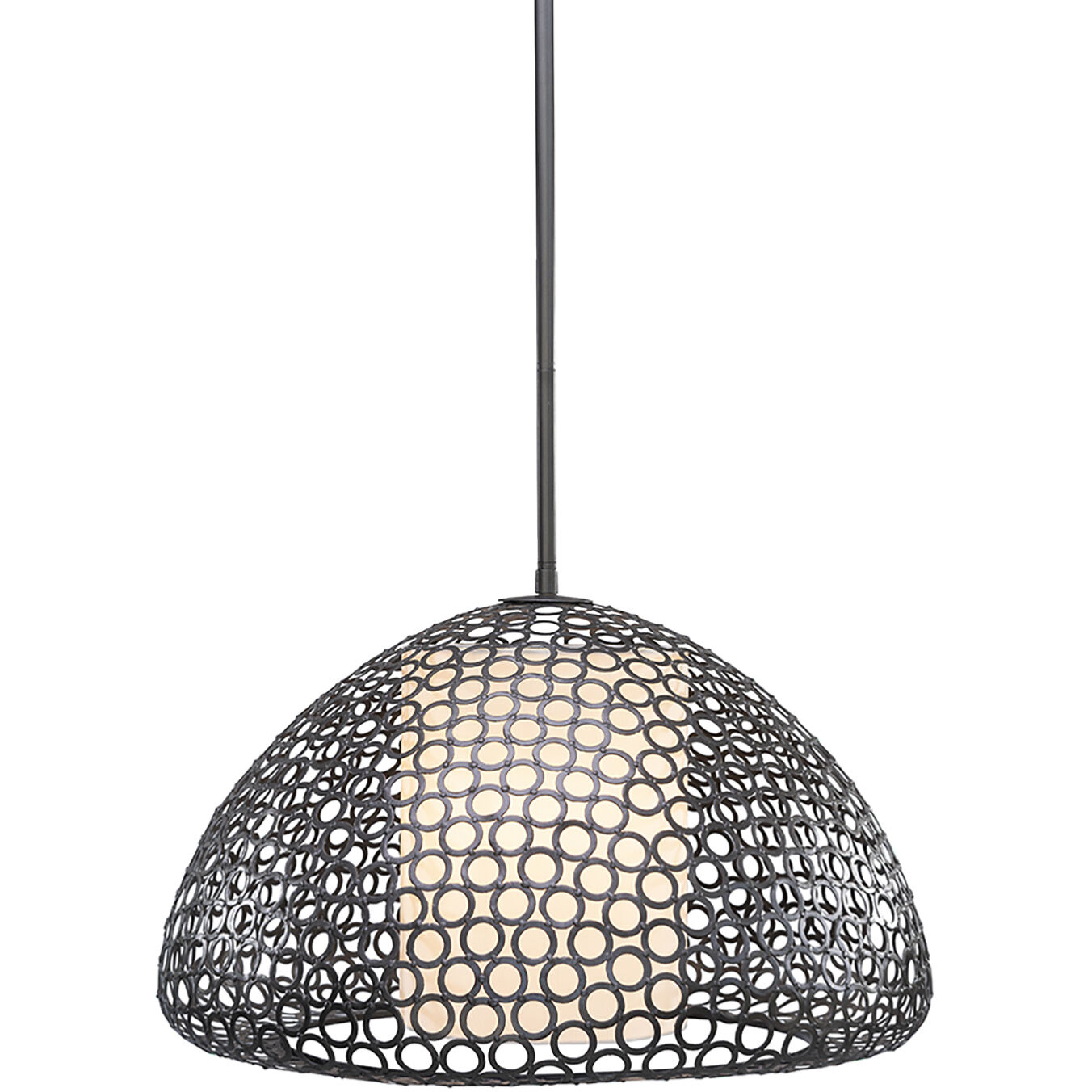 Dilston LED 24 inch Bronze Pendant Ceiling Light in Cream Linen Fabric