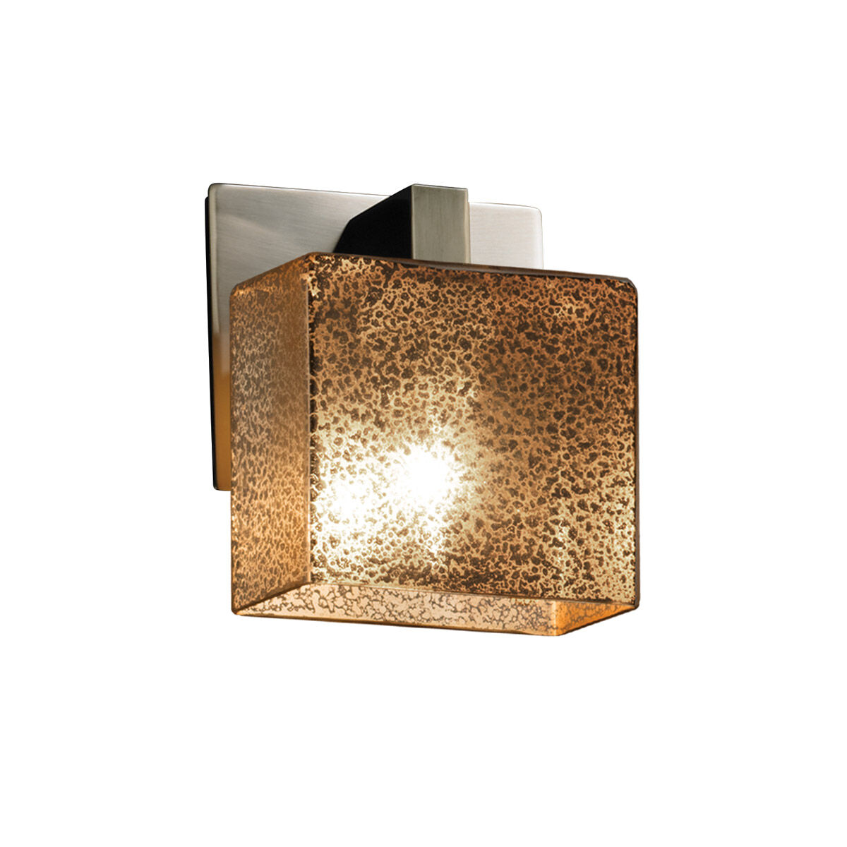 Fusion Wall Sconce Wall Light in Brushed Nickel, Rectangle, Incandescent, Mercury Fusion