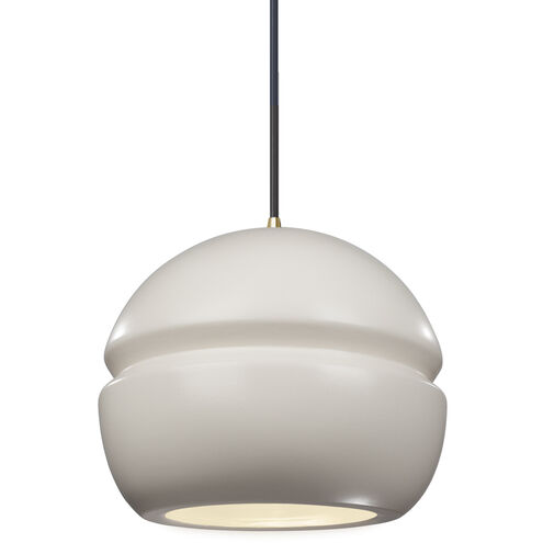 Radiance Collection 1 Light 8 inch Antique Brass and Matte White and Black Pendant Ceiling Light