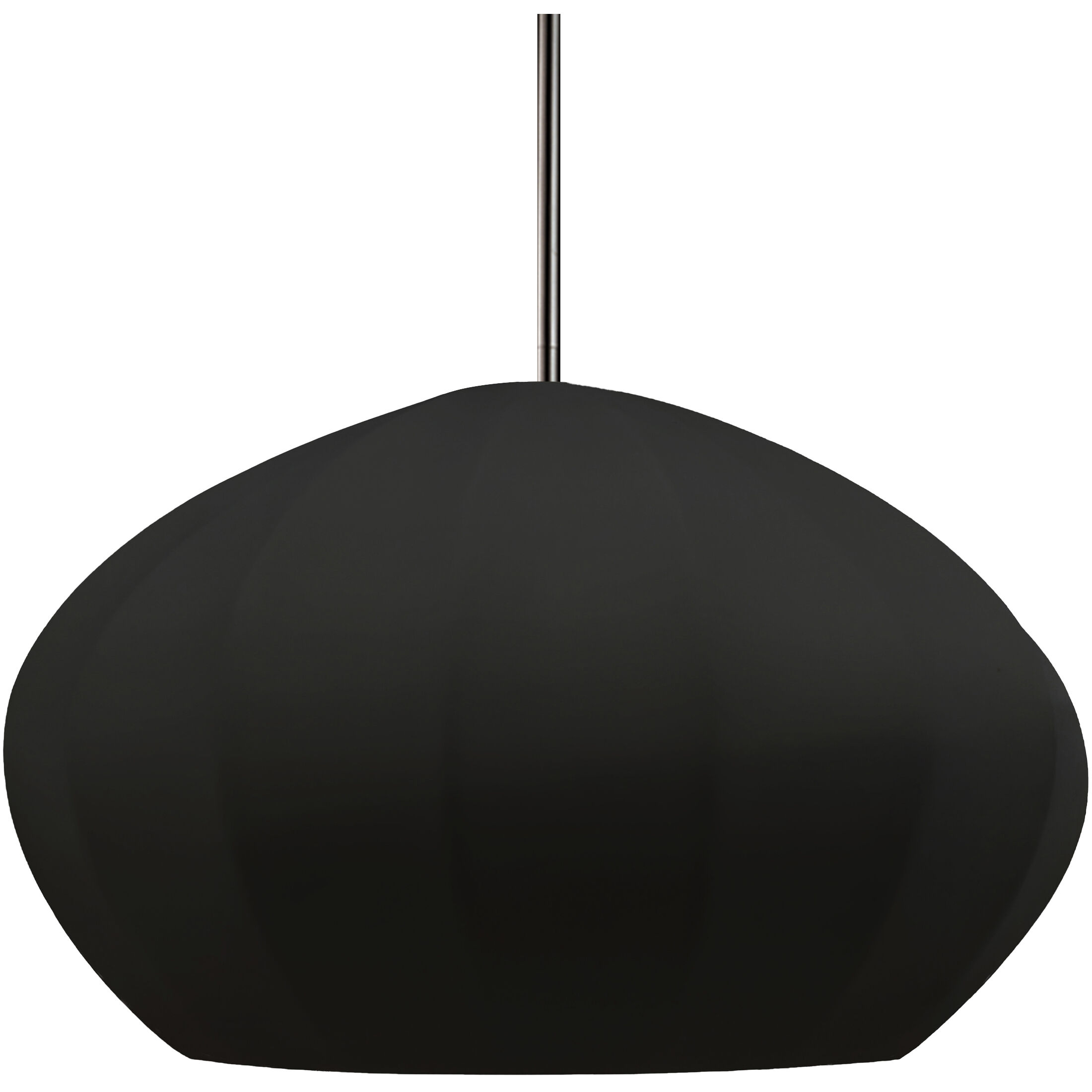 Radiance Collection - Fluted Pendant Ceiling Light in Polished Chrome, Dedicated LED, Rigid Stem, Gloss Black/Matte White, Form+Finish+Function