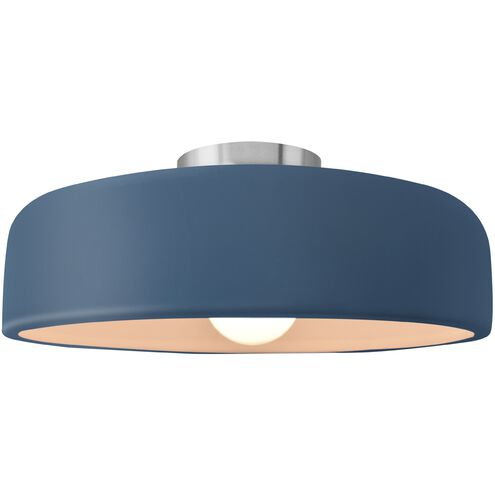 Radiance 1 Light 16 inch Midnight Sky and Brushed Nickel Semi Flush Ceiling Light