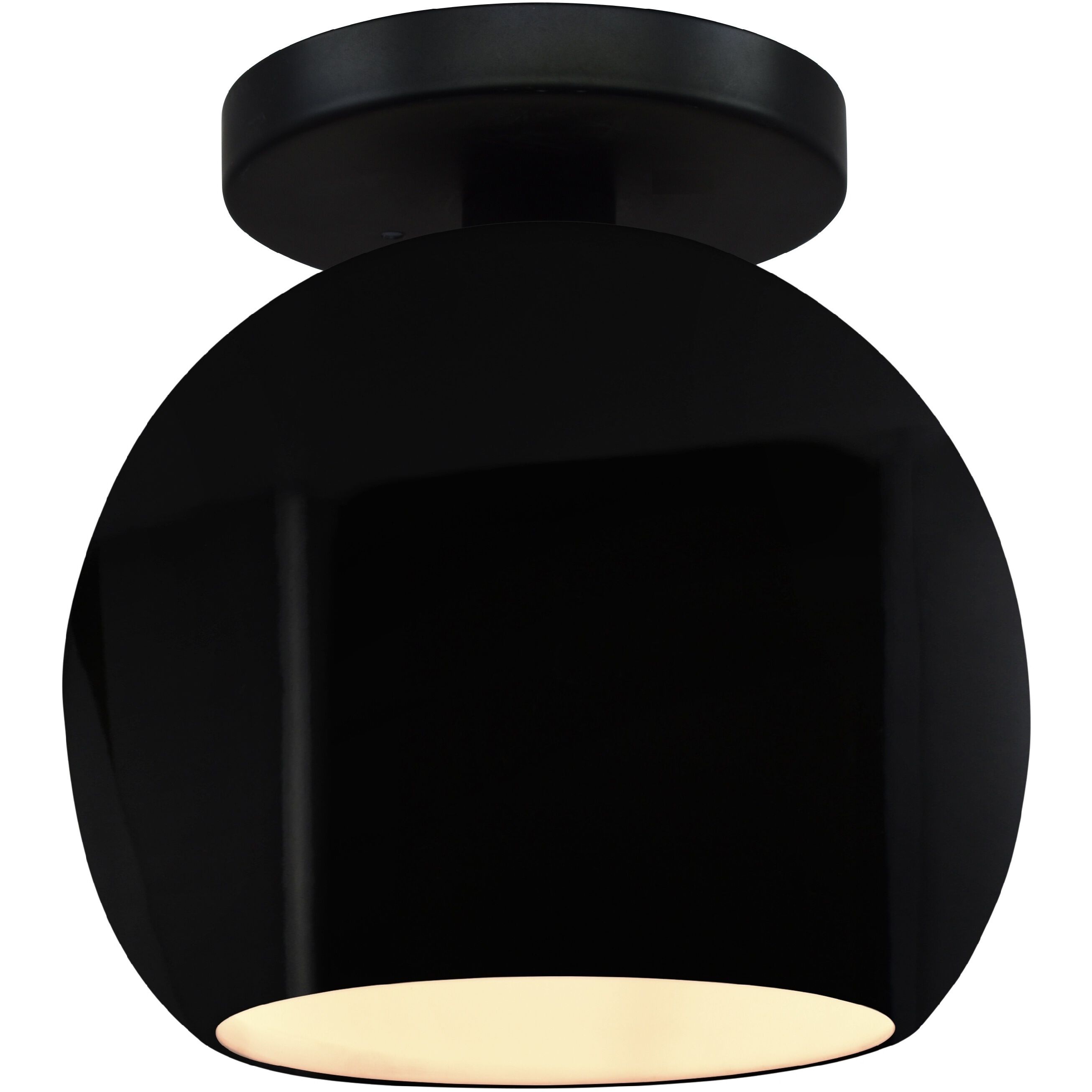 Radiance LED 10 inch Gloss Black and Matte Black Semi Flush Ceiling Light