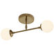 Fusion Collection - Noho Family 2 Light 16.5 inch Brushed Brass and Etched Opal Semi-Flush Ceiling Light, EVOLV