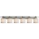 Textile 6 Light 59 inch Brushed Nickel Bath Vanity Light Wall Light, Argyle Family, Choices
