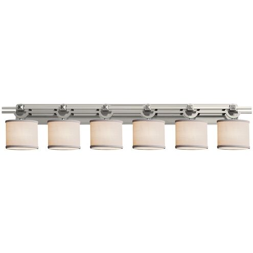 Textile 6 Light 59 inch Brushed Nickel Bath Vanity Light Wall Light, Argyle Family, Choices