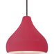 Radiance LED 11.5 inch Cerise and Brushed Nickel Pendant Ceiling Light