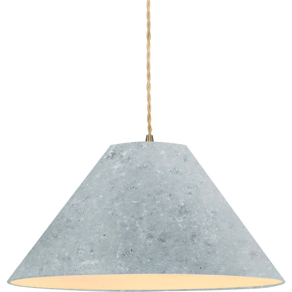 Radiance Collection - Avola Pendant Ceiling Light in Antique Brass, Replaceable Bulb, Beige Twist Cord, Concrete, 15W x 7.25H, Form+Finish+Function