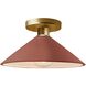 Radiance LED 11.75 inch Canyon Clay and Polished Brass Semi Flush Ceiling Light