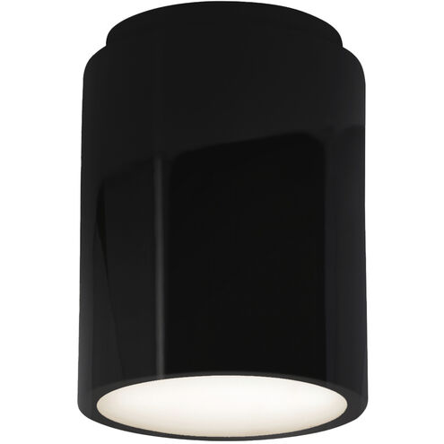 Radiance Cylinder LED 6.5 inch Gloss Black Flush-Mount Ceiling Light