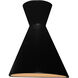 Ambiance Collection - Retro LED 13 inch Carbon Matte Black with Champagne Gold internal finish Outdoor Wall Sconce in Carbon Matte Black/Champagne Gold, Form+Finish+Function