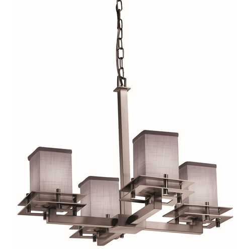 Textile LED 25 inch Brushed Nickel Chandelier Ceiling Light
