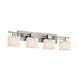 Fusion 4 Light 36 inch Brushed Nickel Vanity Light Wall Light in Rectangle, Incandescent, Opal Fusion