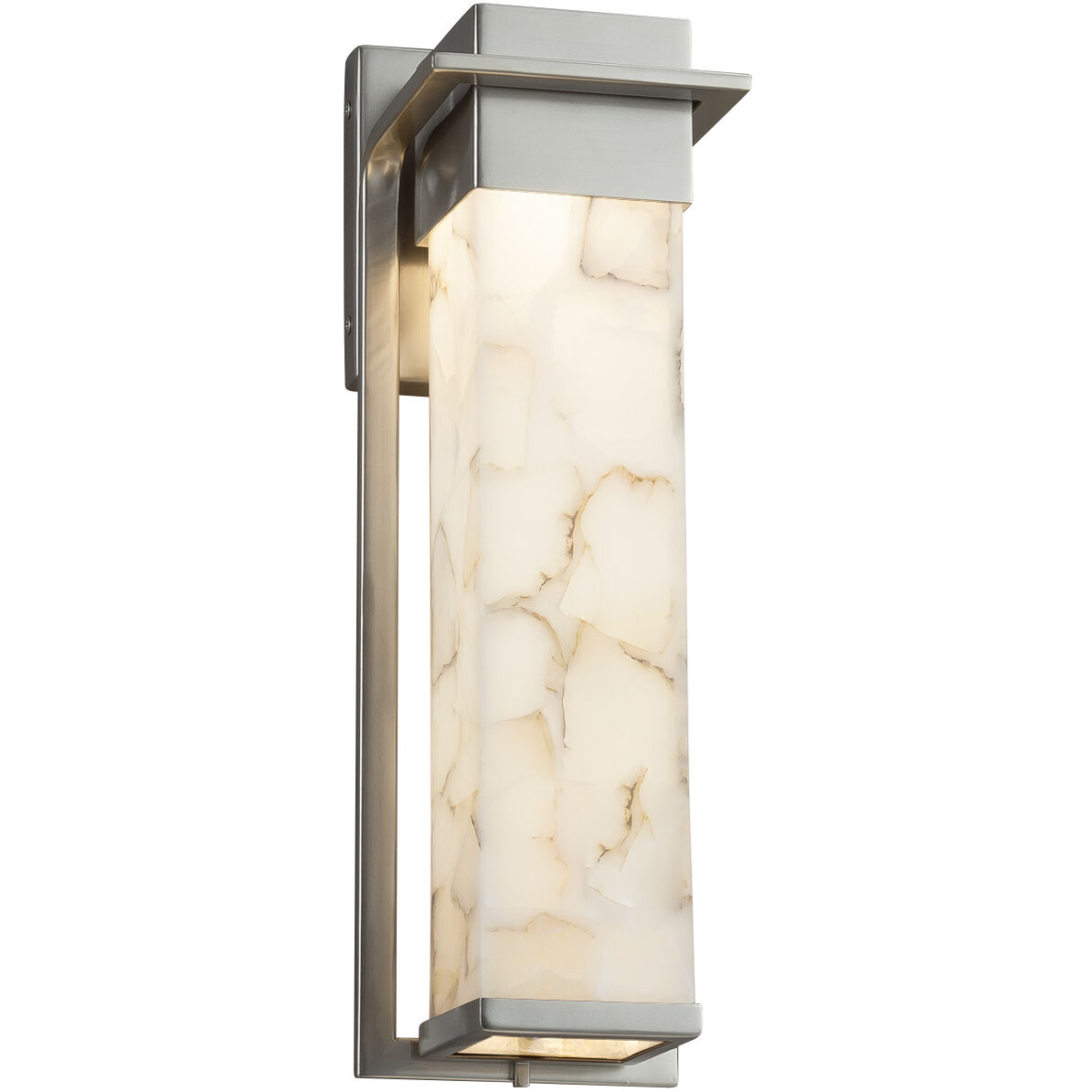 Alabaster Rocks 16.5 inch Brushed Nickel Outdoor Wall Sconce