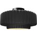 Radiance Collection - Pleated Tier 1 Light 14.5 inch Gloss Black and Matte Black Semi-Flush Ceiling Light in Replaceable Bulb, 14.5W x 7.25H, Form+Finish+Function