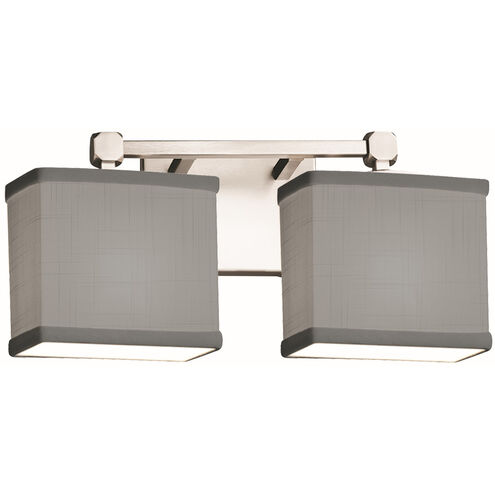 Textile LED 14.5 inch Polished Chrome Bath Bar Wall Light, Rectangle